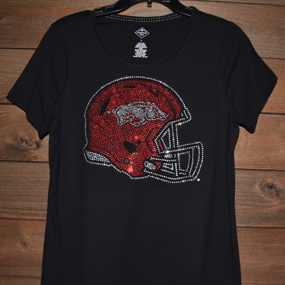 Arkansas rhinestone bling  short Sleeve Shirt XS S  M L XL X…